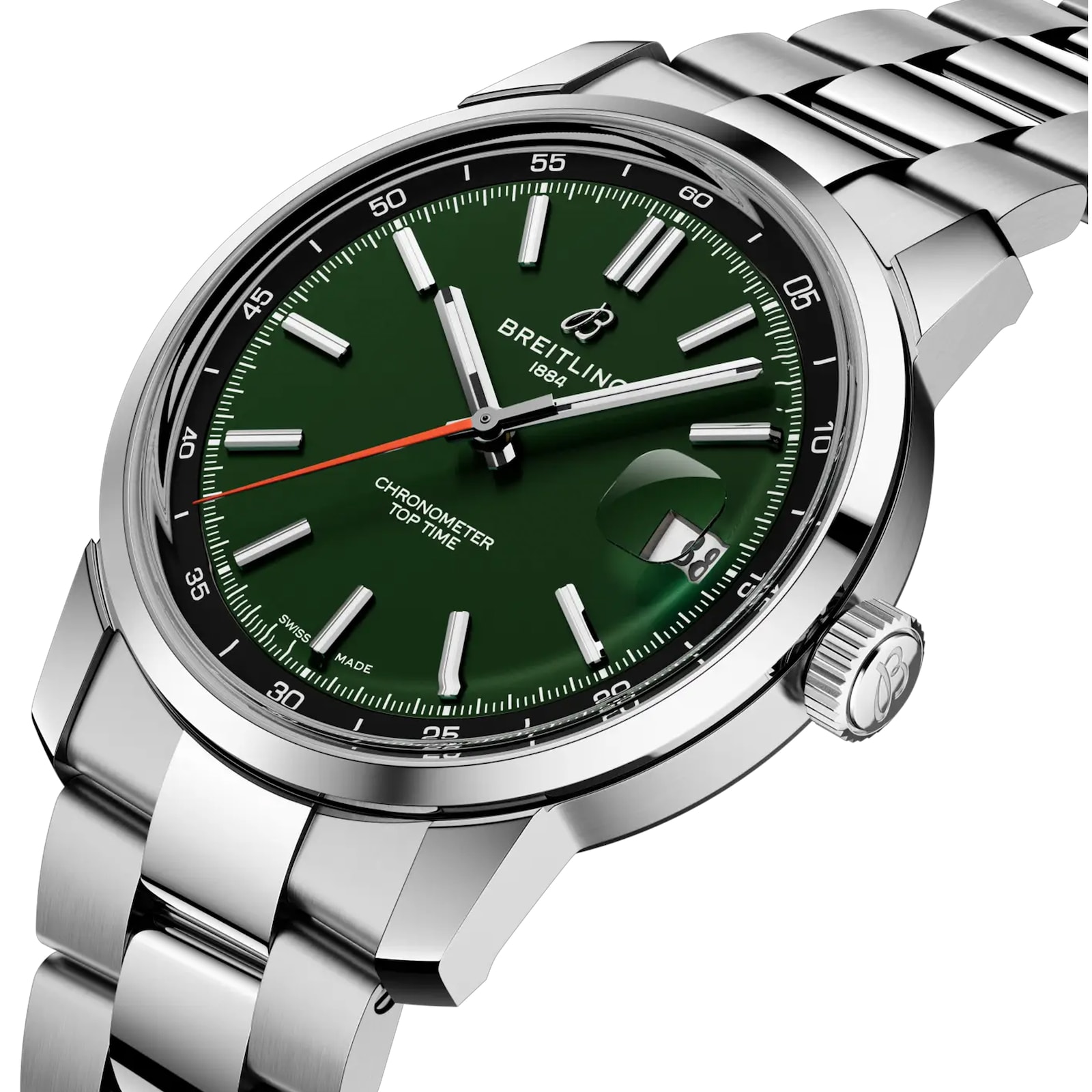 Breitling Top Time B31 38mm Mens Watch Green Stainless Steel