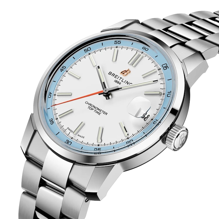 Breitling Top Time B31 38mm Mens Watch White Stainless Steel