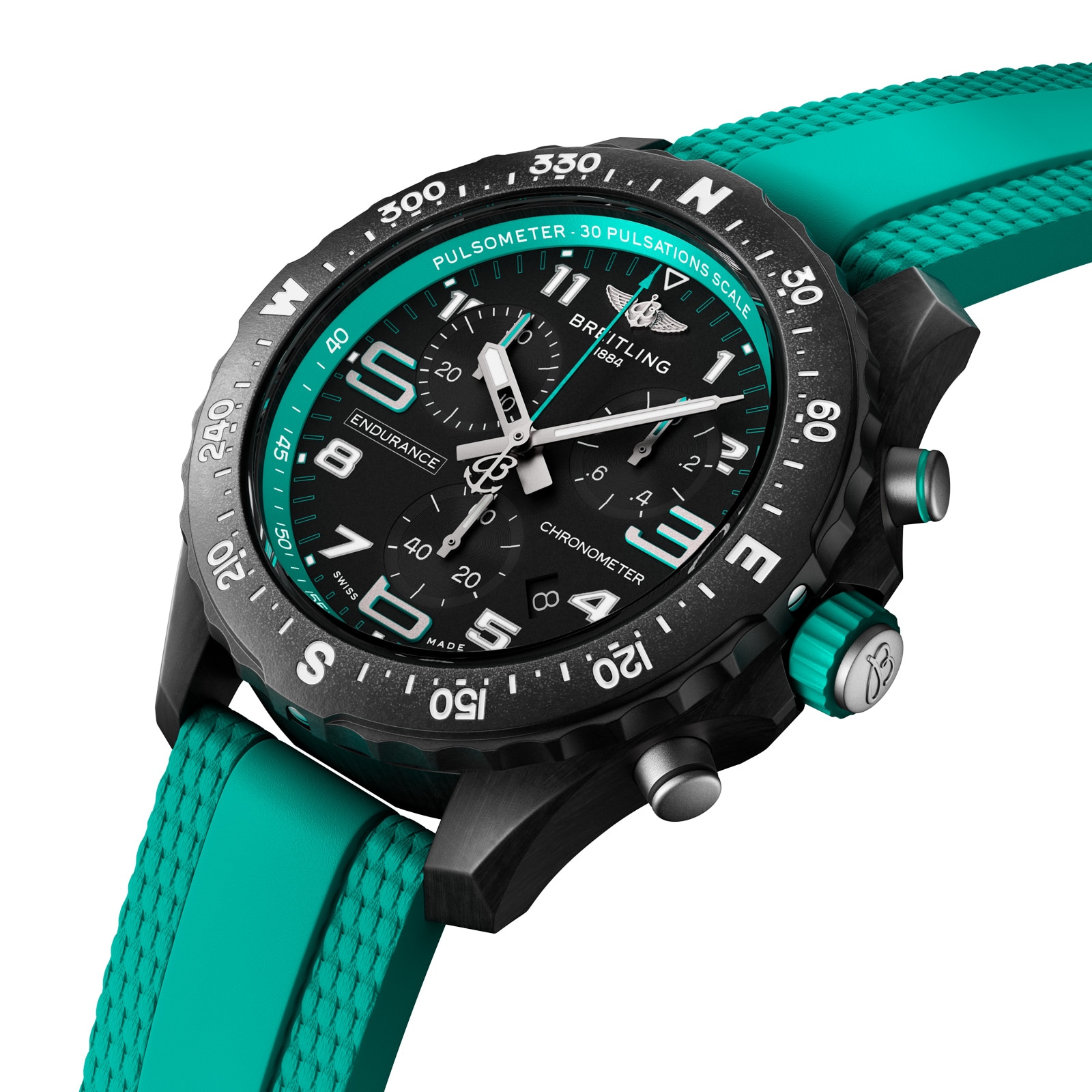 Breitling Endurance Pro 38mm Unisex Watch Turquoise The Watches Of Switzerland Group Exclusive