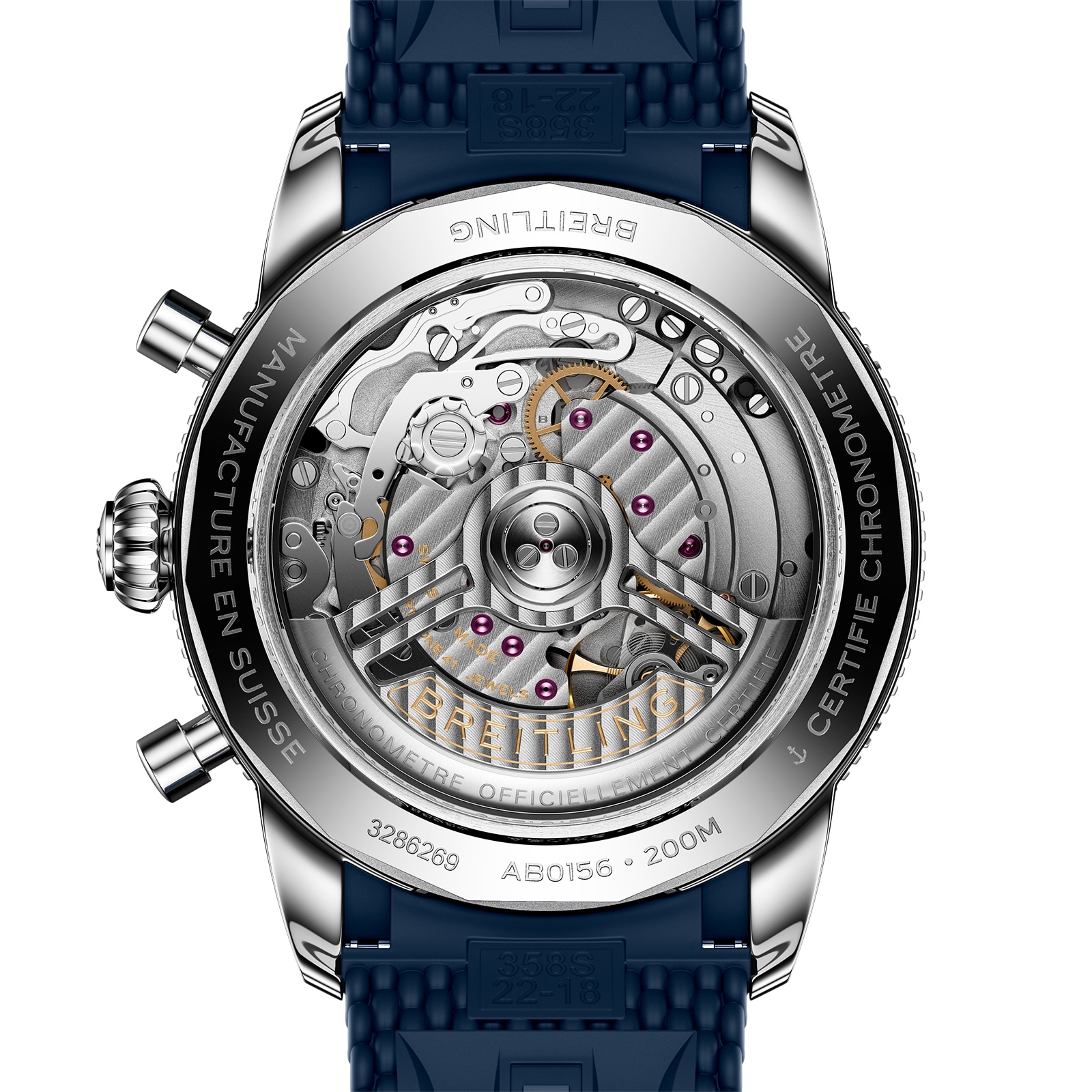 Breitling Superocean Heritage B01 Chronograph 42mm Mens Watch Blue Rubber