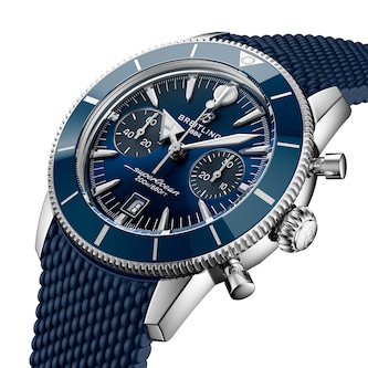 Breitling Superocean Heritage B01 Chronograph 42mm Mens Watch Blue Rubber