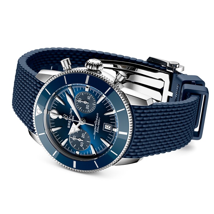 Breitling Superocean Heritage B01 Chronograph 42mm Mens Watch Blue Rubber