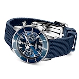 Breitling Superocean Heritage B01 Chronograph 42mm Mens Watch Blue Rubber