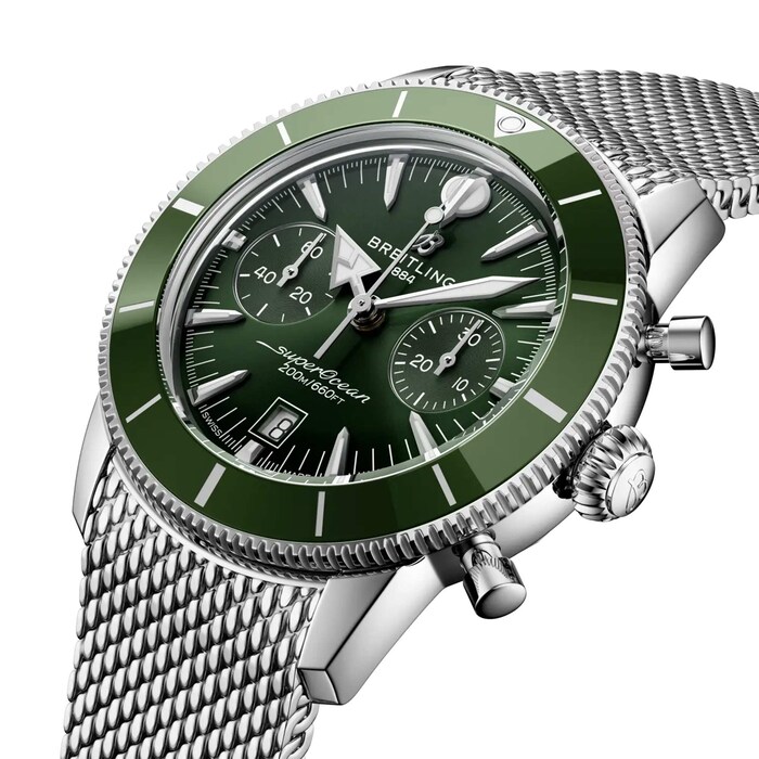 Breitling Superocean Heritage B01 Chronograph 42mm Mens Watch Green