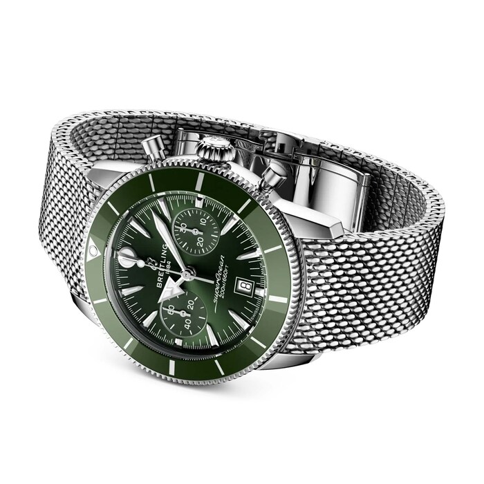 Breitling Superocean Heritage B01 Chronograph 42mm Mens Watch Green