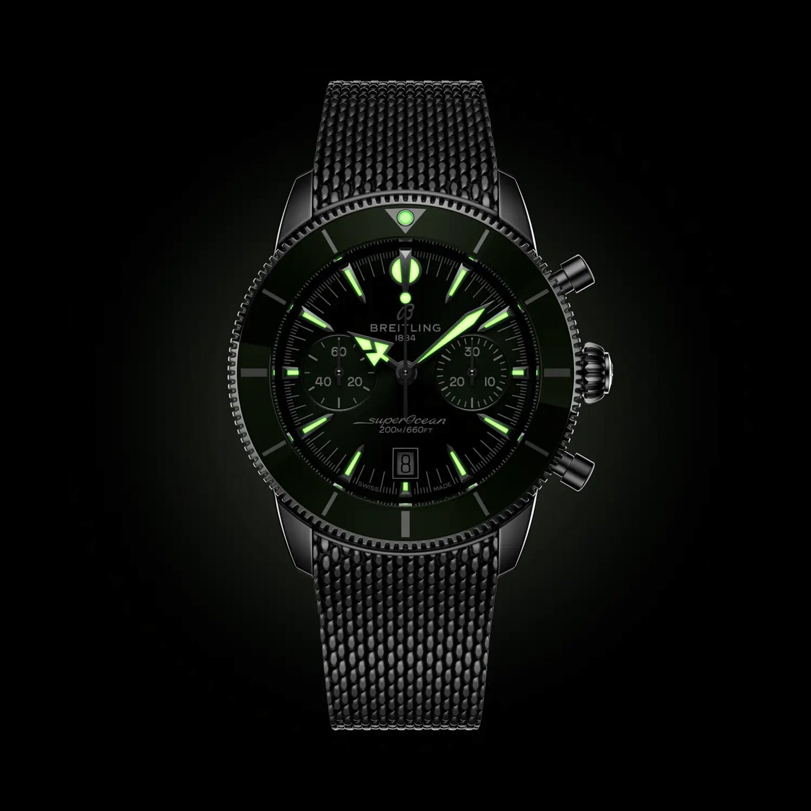 Breitling Superocean Heritage B01 Chronograph 42mm Mens Watch Green