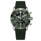 Breitling Superocean Heritage B01 Chronograph 42mm Mens Watch Green Rubber