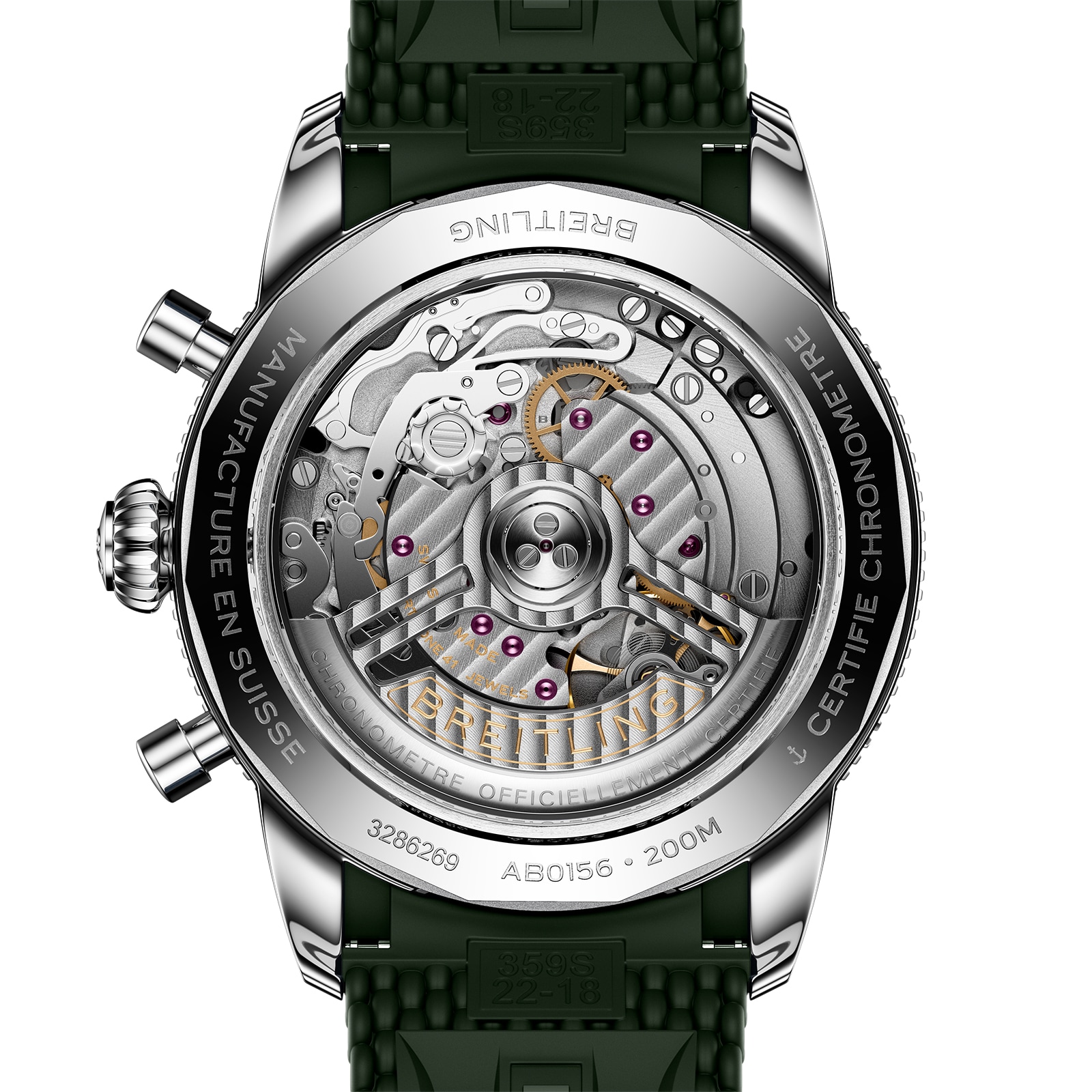 Breitling Superocean Heritage B01 Chronograph 42mm Mens Watch Green Rubber Breitling Superocean Heritage B01 Chronograph 42mm Mens Watch Green Rubber