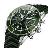 Breitling Superocean Heritage B01 Chronograph 42mm Mens Watch Green Rubber