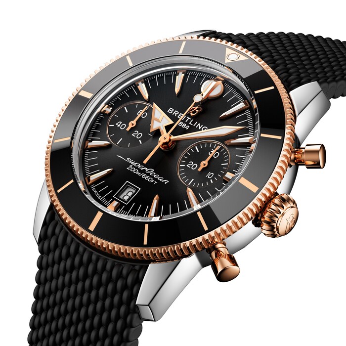 Breitling Superocean Heritage B01 Chronograph 42mm Mens Watch Black Rubber