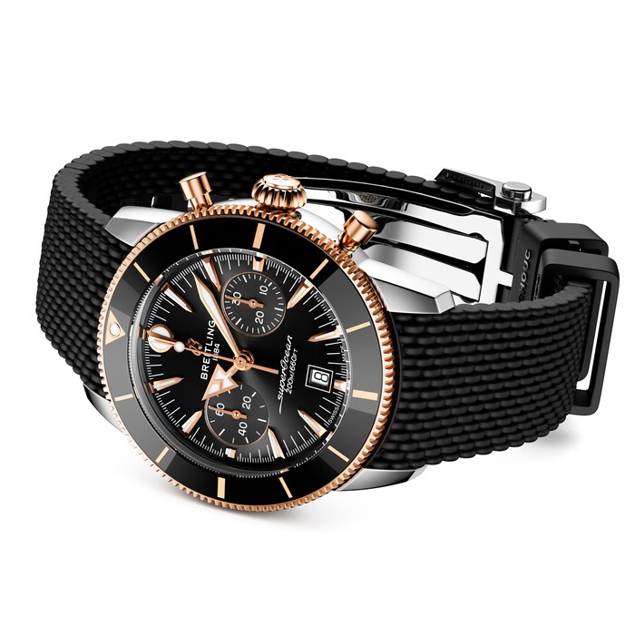 Breitling Superocean Heritage B01 Chronograph 42mm Mens Watch Black Rubber