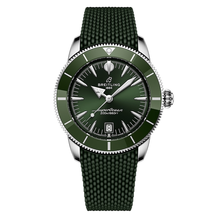 Breitling Superocean Heritage B31 Automatic 42mm Mens Watch Green Rubber
