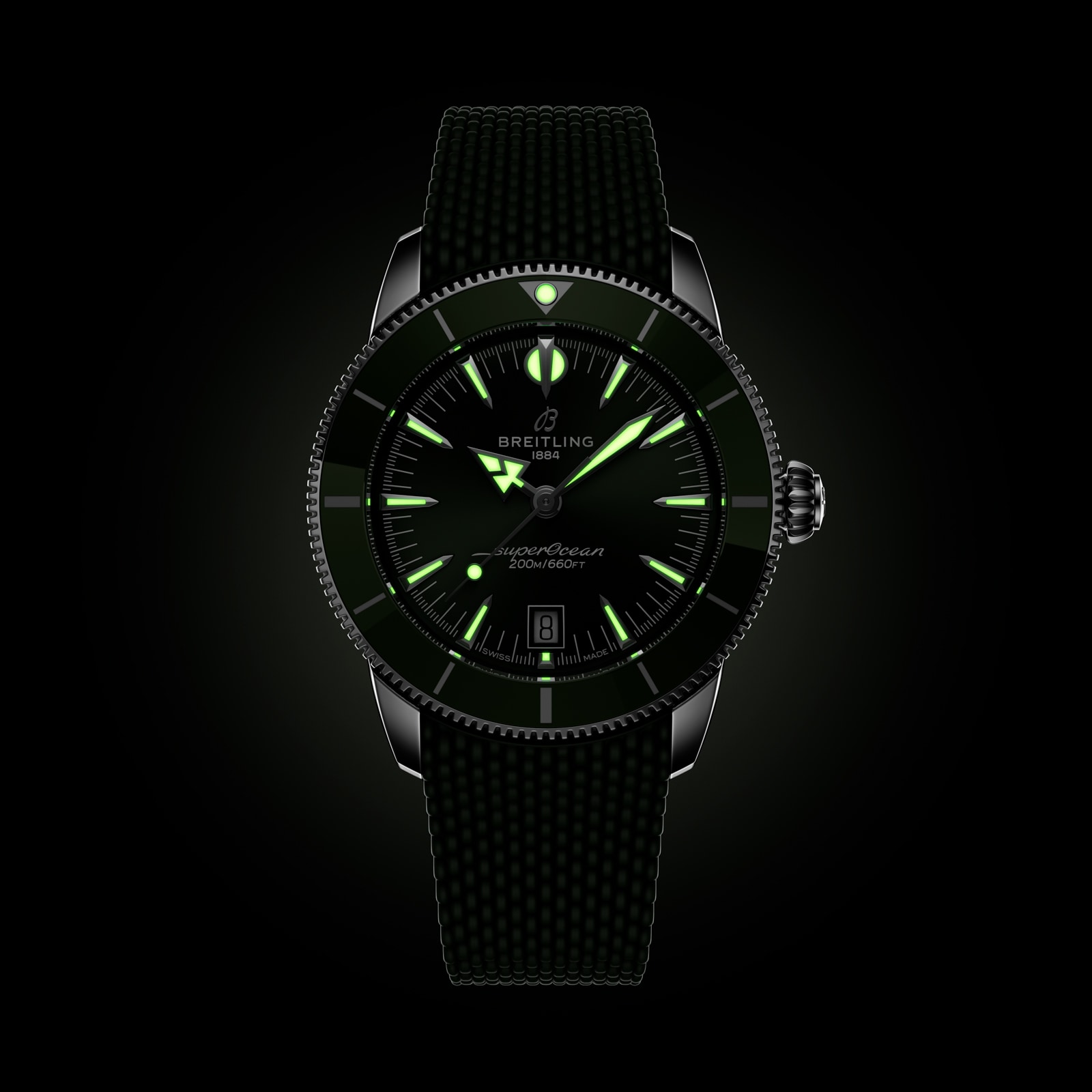 Breitling Superocean Heritage B31 Automatic 42mm Mens Watch Green Rubber