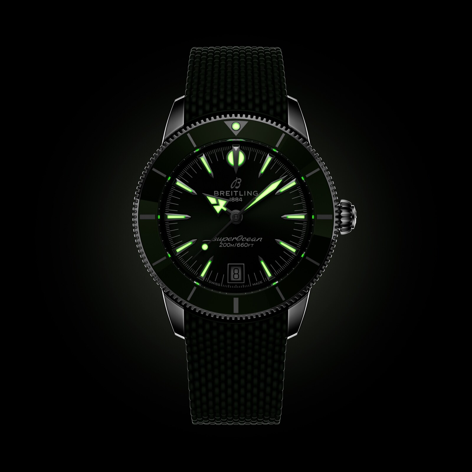 Breitling Superocean Heritage B31 Automatic 40mm Mens Watch Green Rubber