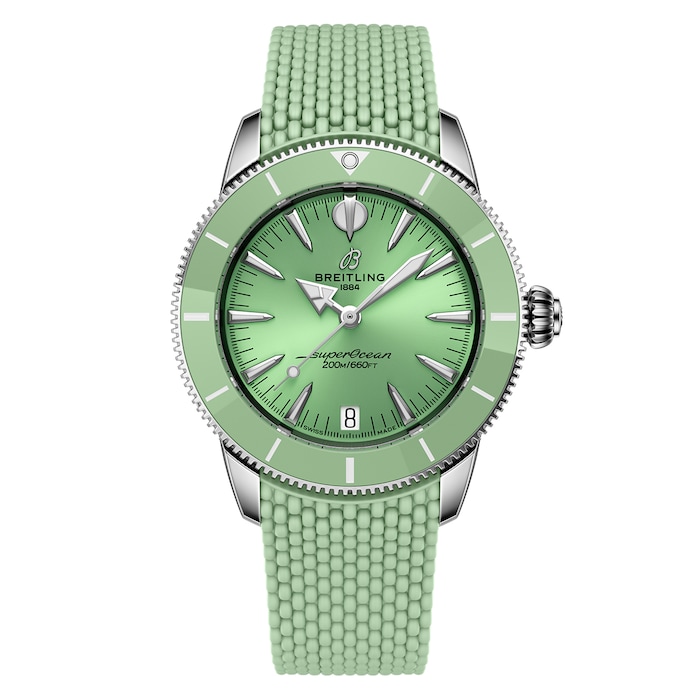 Breitling Superocean Heritage Automatic 36mm Unisex Watch Green Rubber
