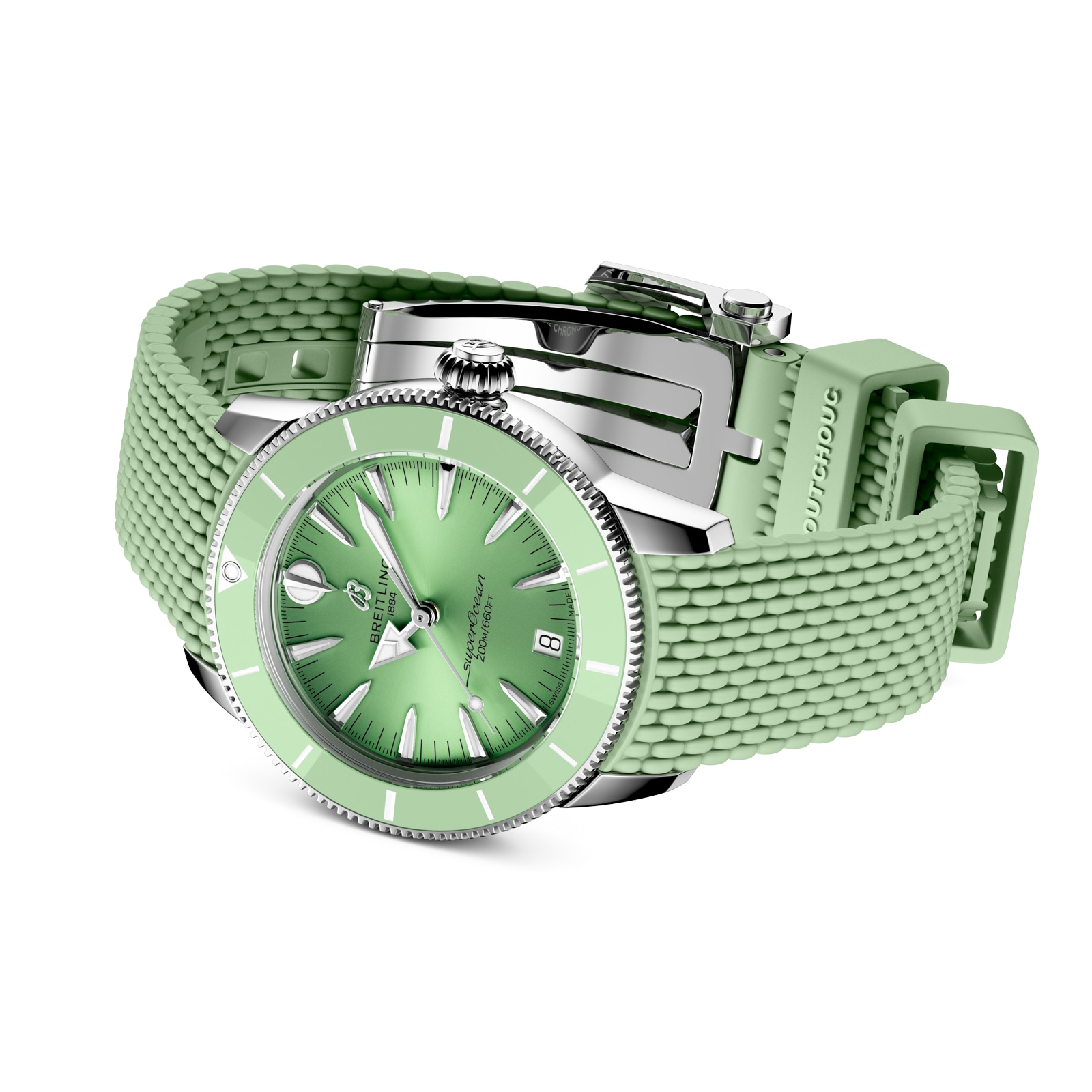 Breitling Superocean Heritage Automatic 36mm Unisex Watch Green Rubber