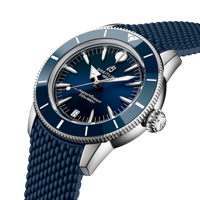 Breitling Superocean Heritage Automatic 36mm Unisex Watch Blue Rubber