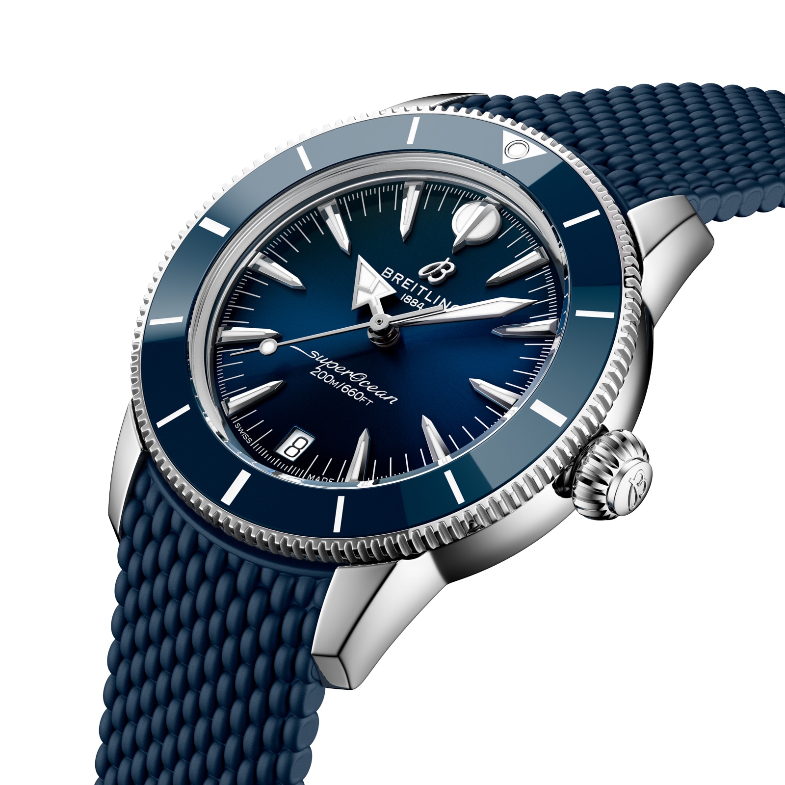 Breitling Superocean Heritage Automatic 36mm Unisex Watch Blue Rubber