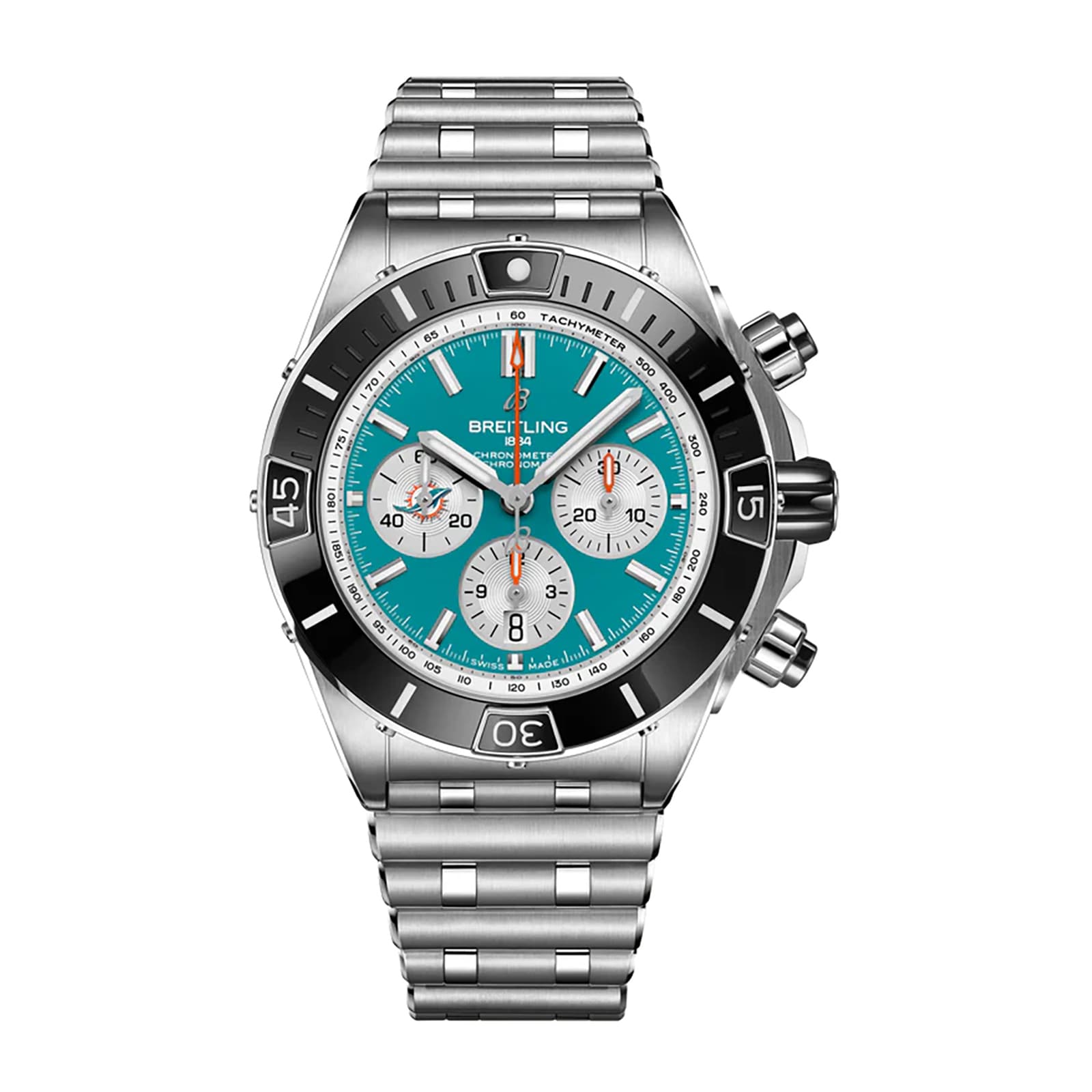 Breitling Super Chronomat B01 44 Miami Dolphins Limited Edition Mens Watch