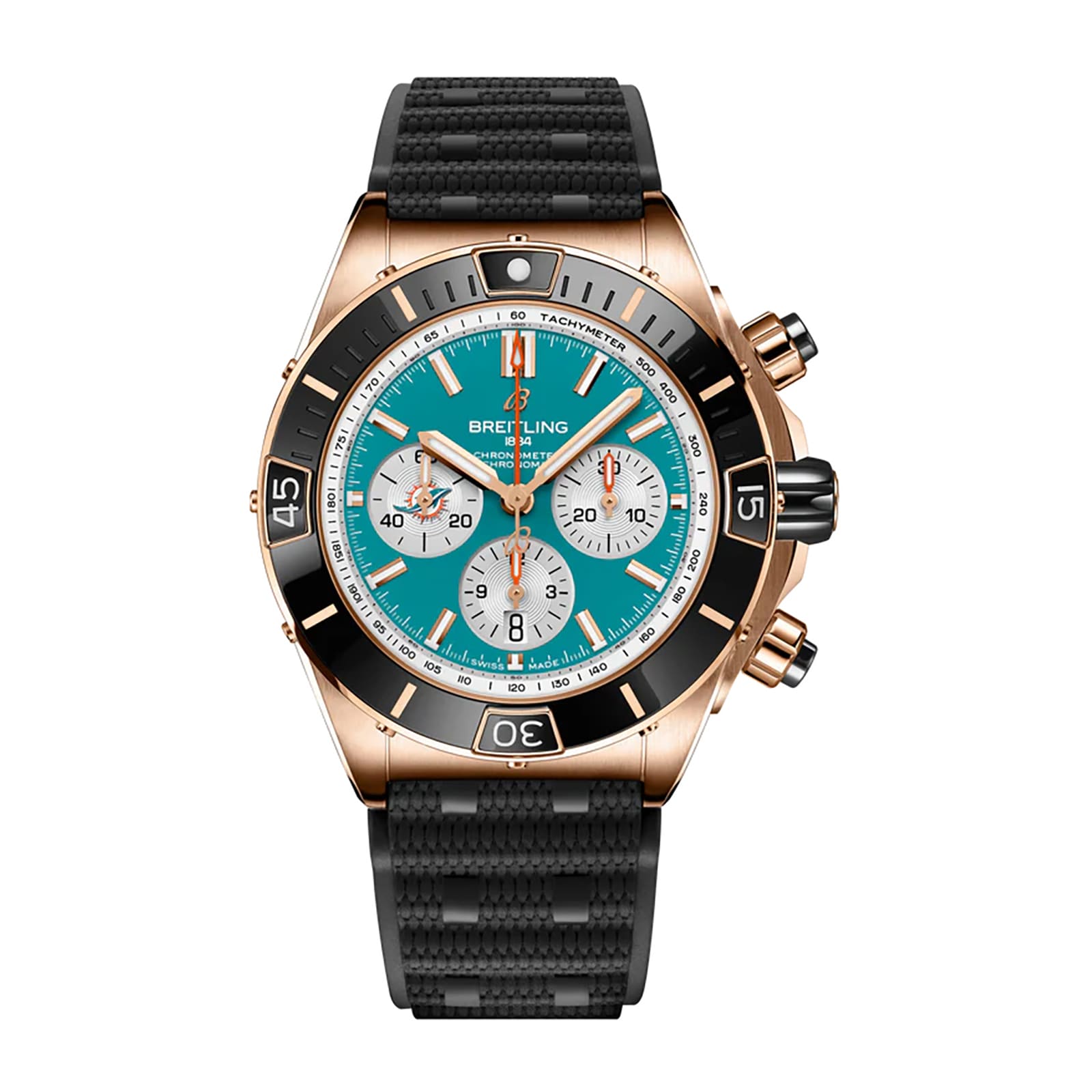 Breitling Super Chronomat B01 44 Miami Dolphins Limited Edition Mens Watch