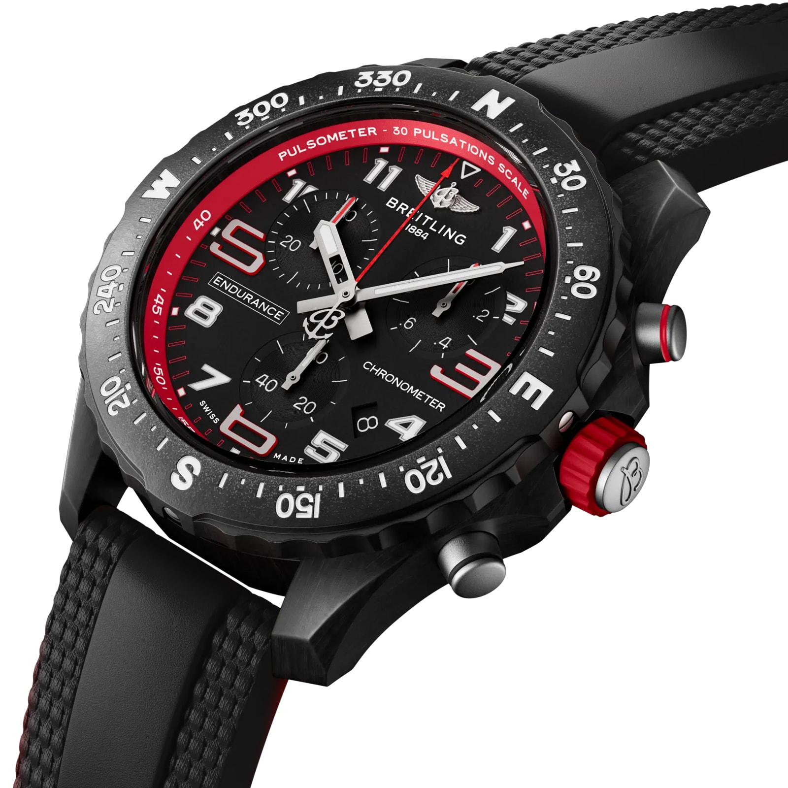 Breitling Endurance Pro 44mm Unisex Watch Black Red