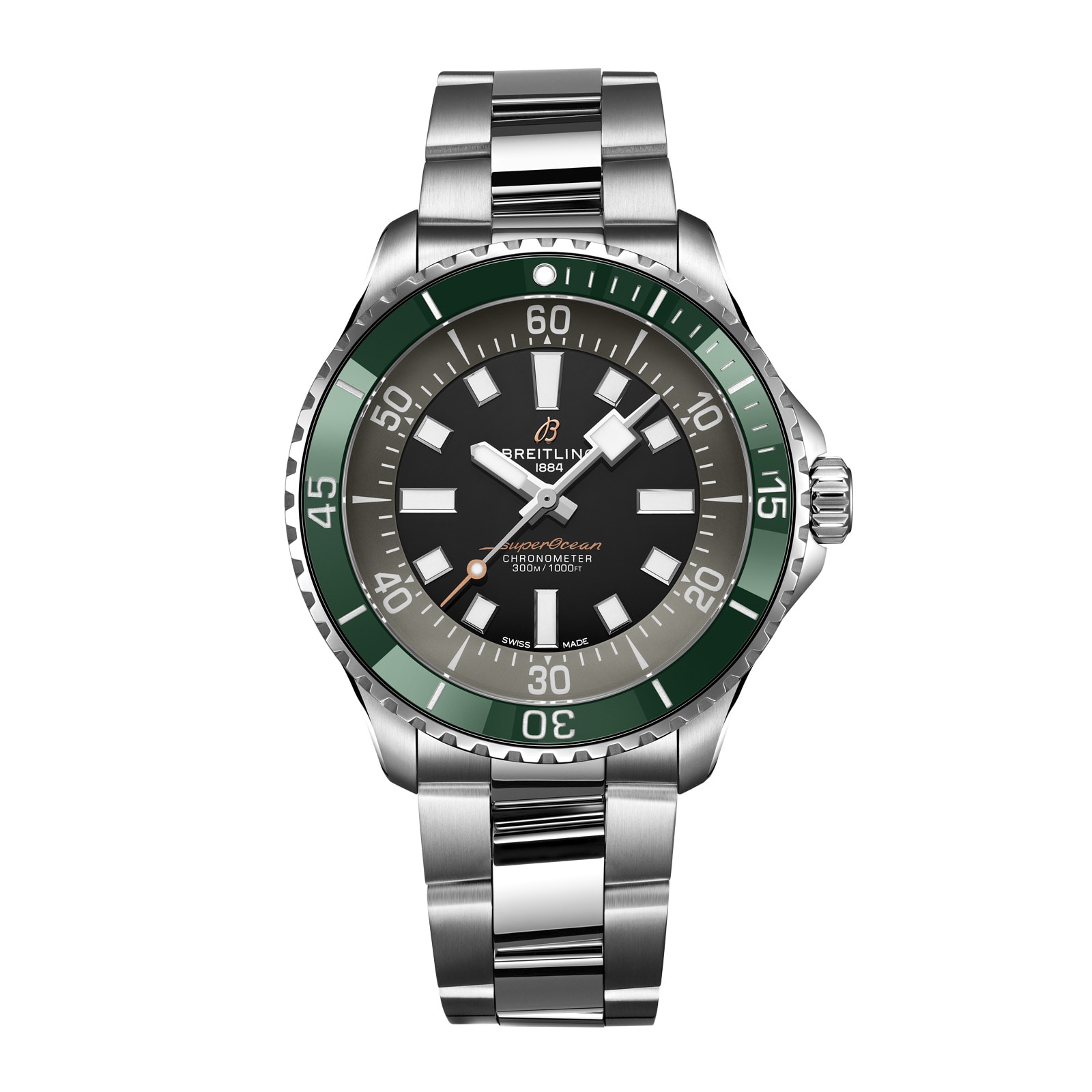 Breitling Superocean Automatic 44mm UK Limited Edition Mens Watch Green Stainless Steel