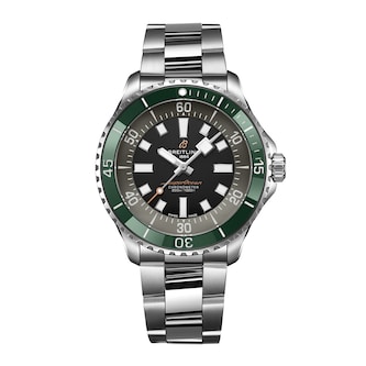 Breitling Superocean Automatic 44mm UK Limited Edition Mens Watch Green Stainless Steel