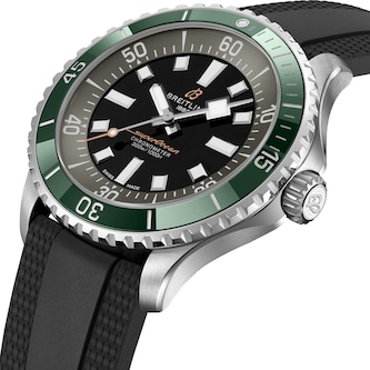 Breitling Superocean Automatic 44mm UK Limited Edition Mens Watch Green Rubber