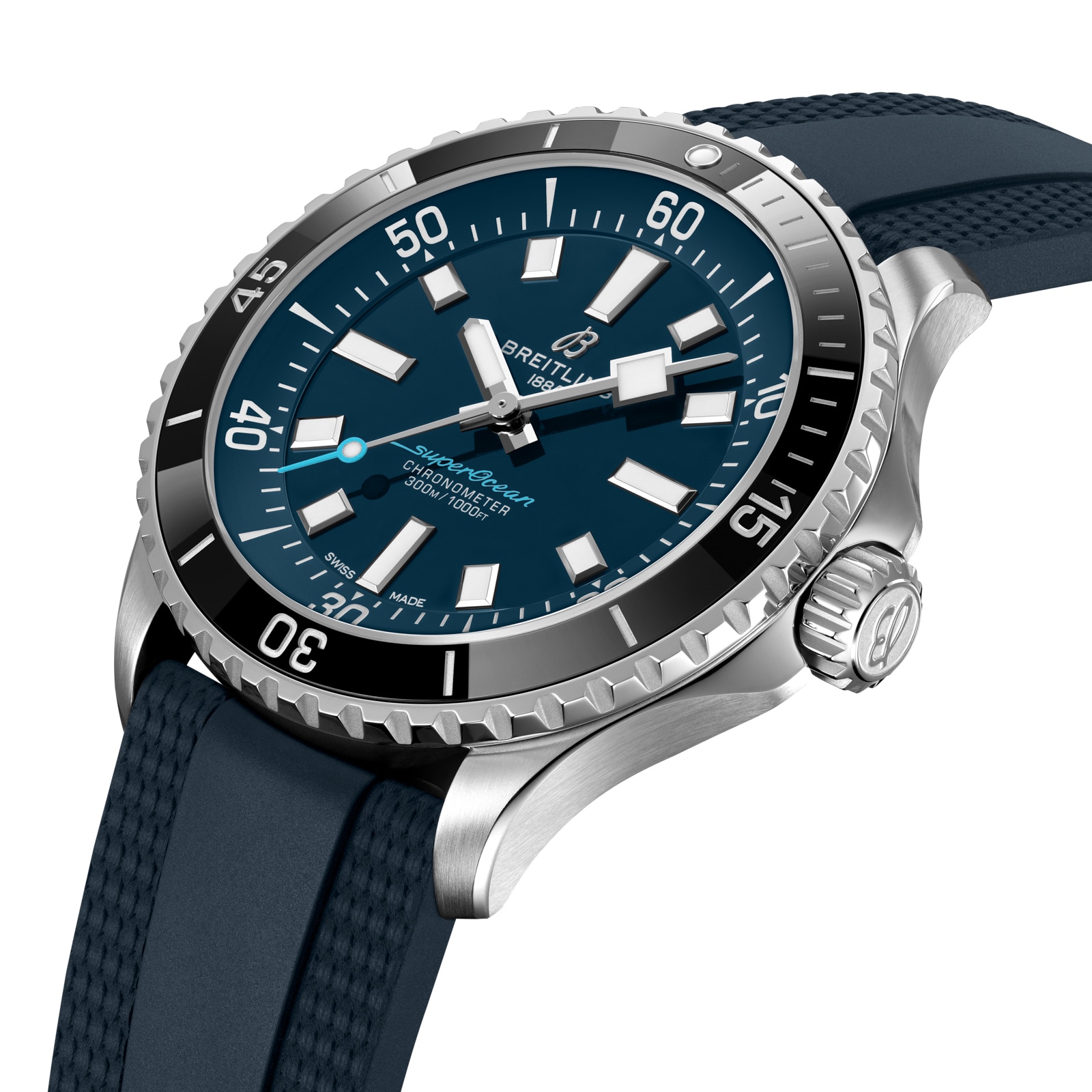 Breitling Superocean Automatic 42mm UK Limited Edition Mens Watch Blue Rubber The Watches of Switzerland Group Exclusive
