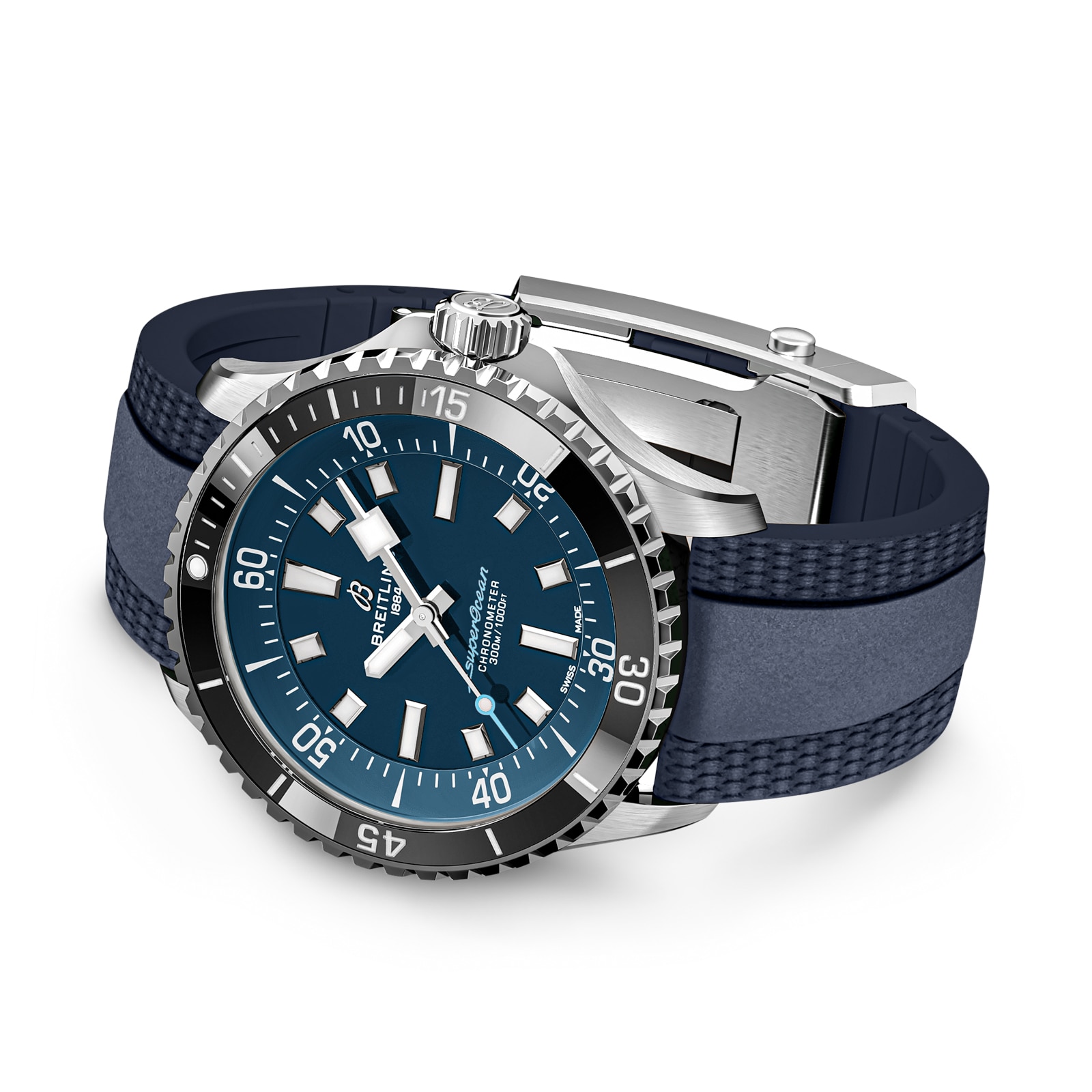 Breitling Superocean Automatic 42mm UK Limited Edition Mens Watch Blue Rubber The Watches of Switzerland Group Exclusive