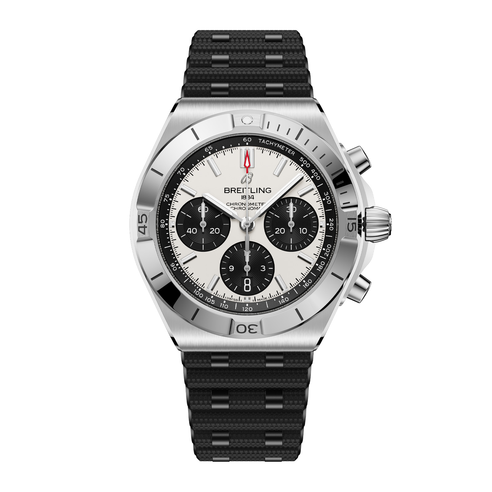 Breitling Chronomat B01 Chronograph 42mm Mens Watch White Rubber
