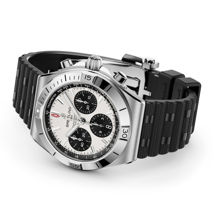 Breitling Chronomat B01 Chronograph 42mm Mens Watch White Rubber
