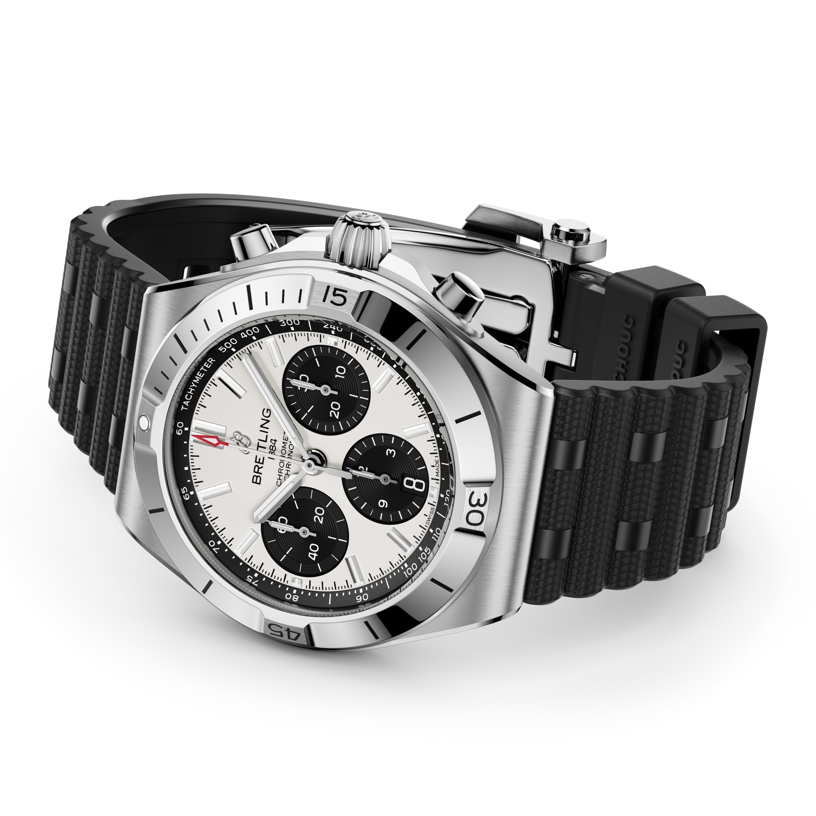 Breitling Chronomat B01 Chronograph 42mm Mens Watch White Rubber