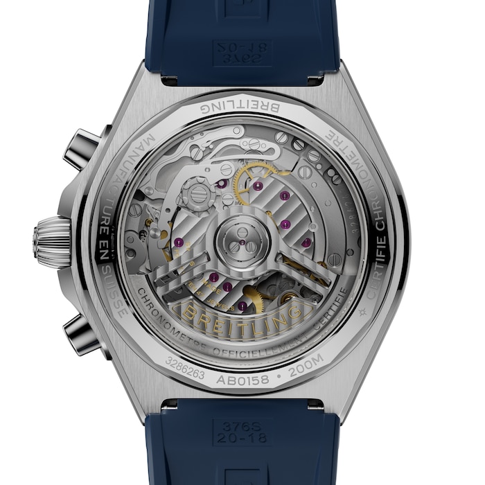 Breitling Chronomat B01 Chronograph 42mm Mens Watch Blue Rubber