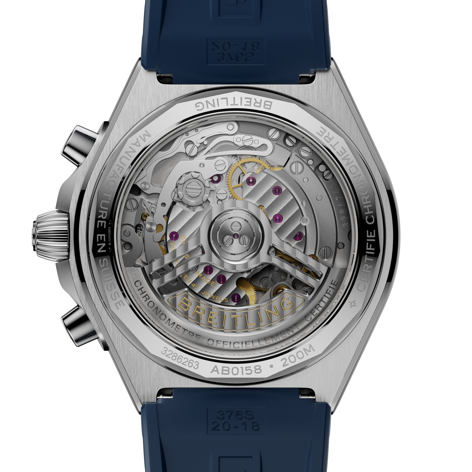 Breitling Chronomat B01 Chronograph 42mm Mens Watch Blue Rubber