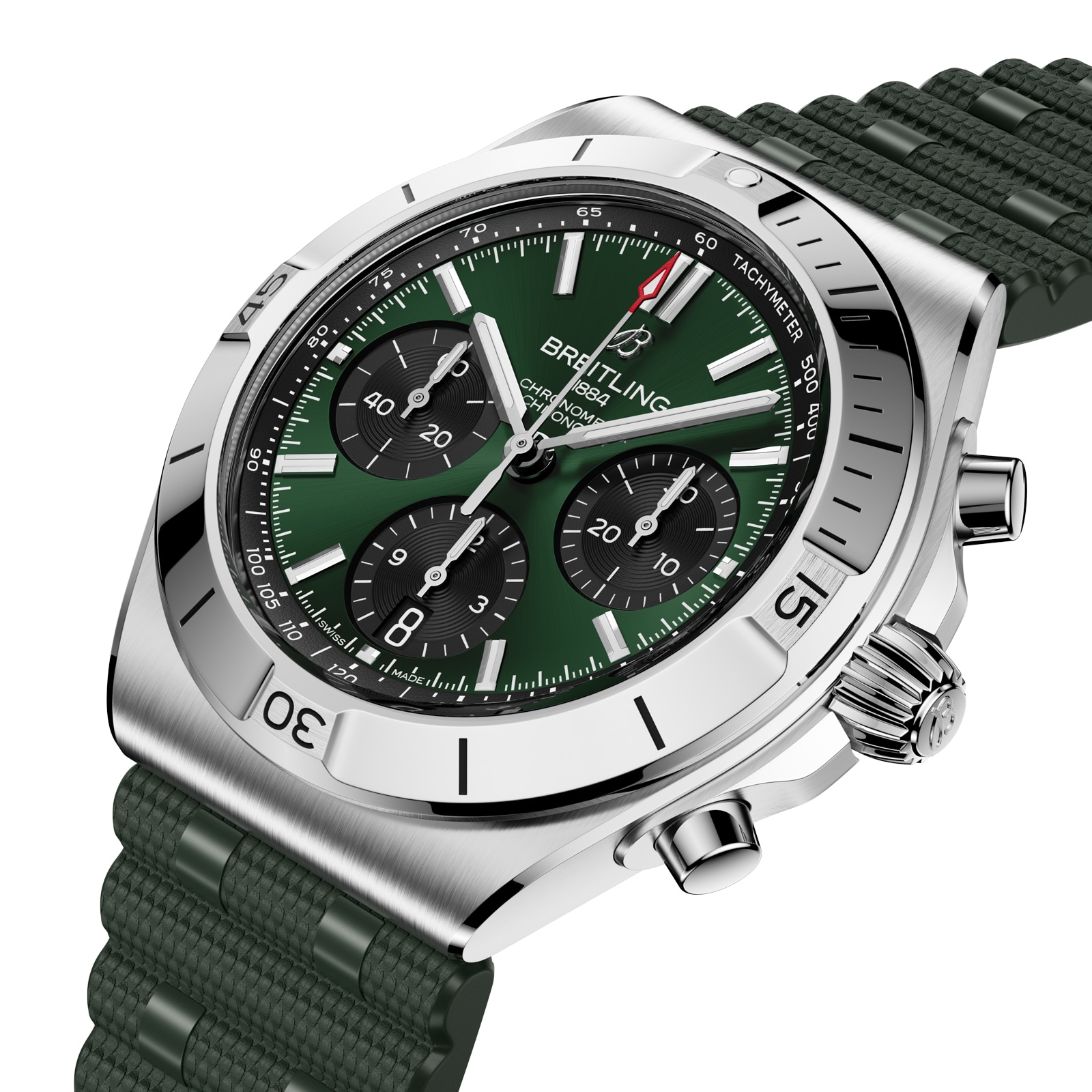 Breitling Chronomat B01 Chronograph 42mm Mens Watch Green Rubber Breitling Chronomat B01 Chronograph 42mm Mens Watch Green Rubber