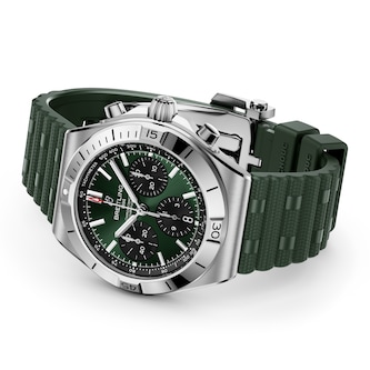 Breitling Chronomat B01 Chronograph 42mm Mens Watch Green Rubber