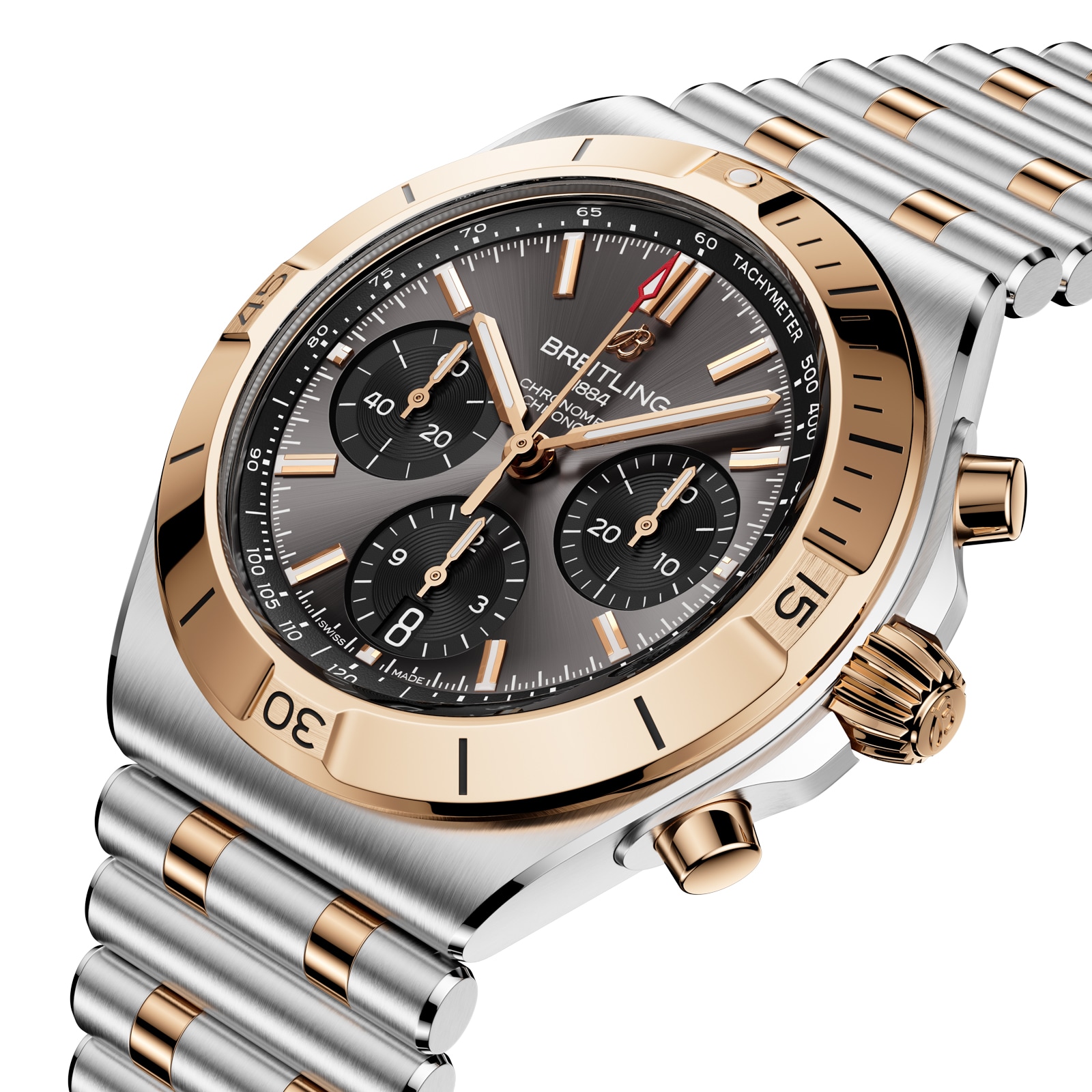 Breitling Chronomat B01 Chronograph 42mm Mens Watch 18k Red Gold