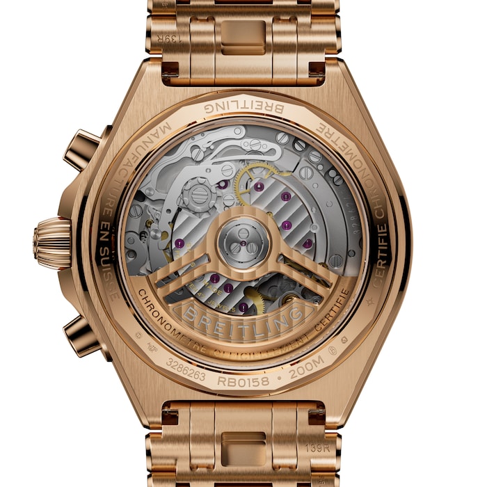Breitling Chronomat B01 Chronograph 42mm Mens Watch 18k Red Gold