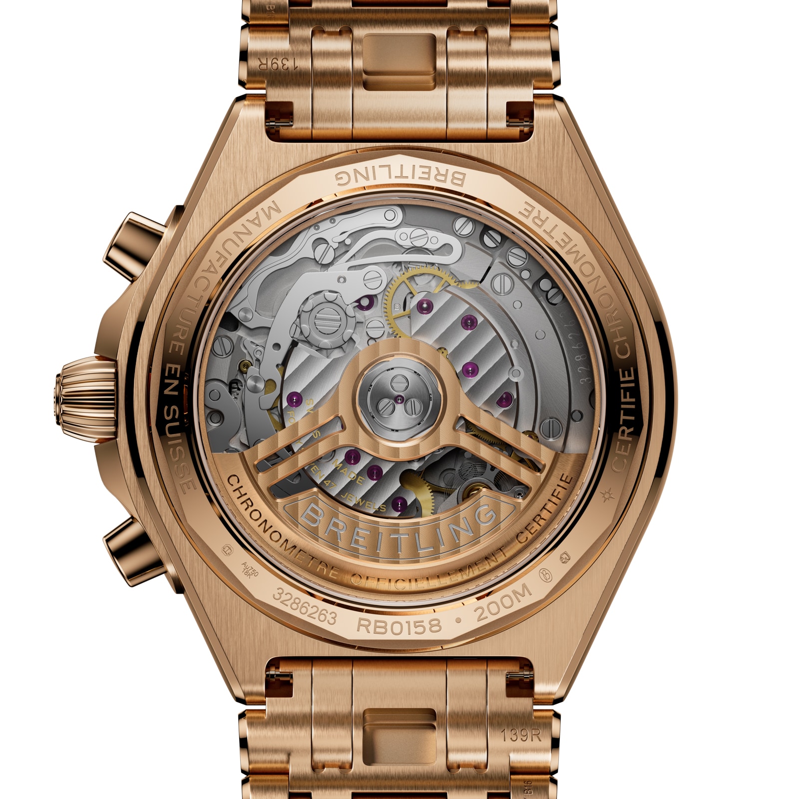 Breitling Chronomat B01 Chronograph 42mm Mens Watch 18k Red Gold