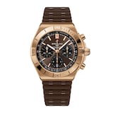 Breitling Chronomat B01 Chronograph 42mm Mens Watch 18k Red Gold Rubber