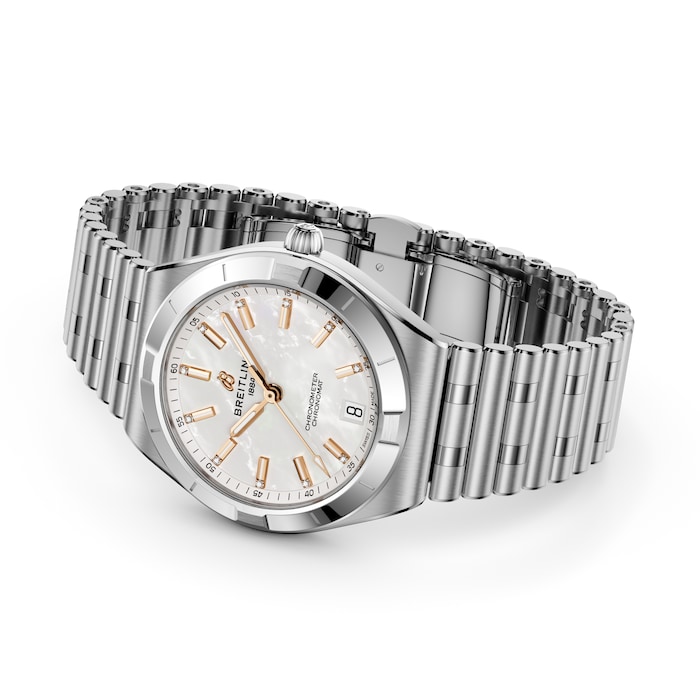 Breitling Chronomat Automatic 36mm Ladies Watch Mother Of Pearl