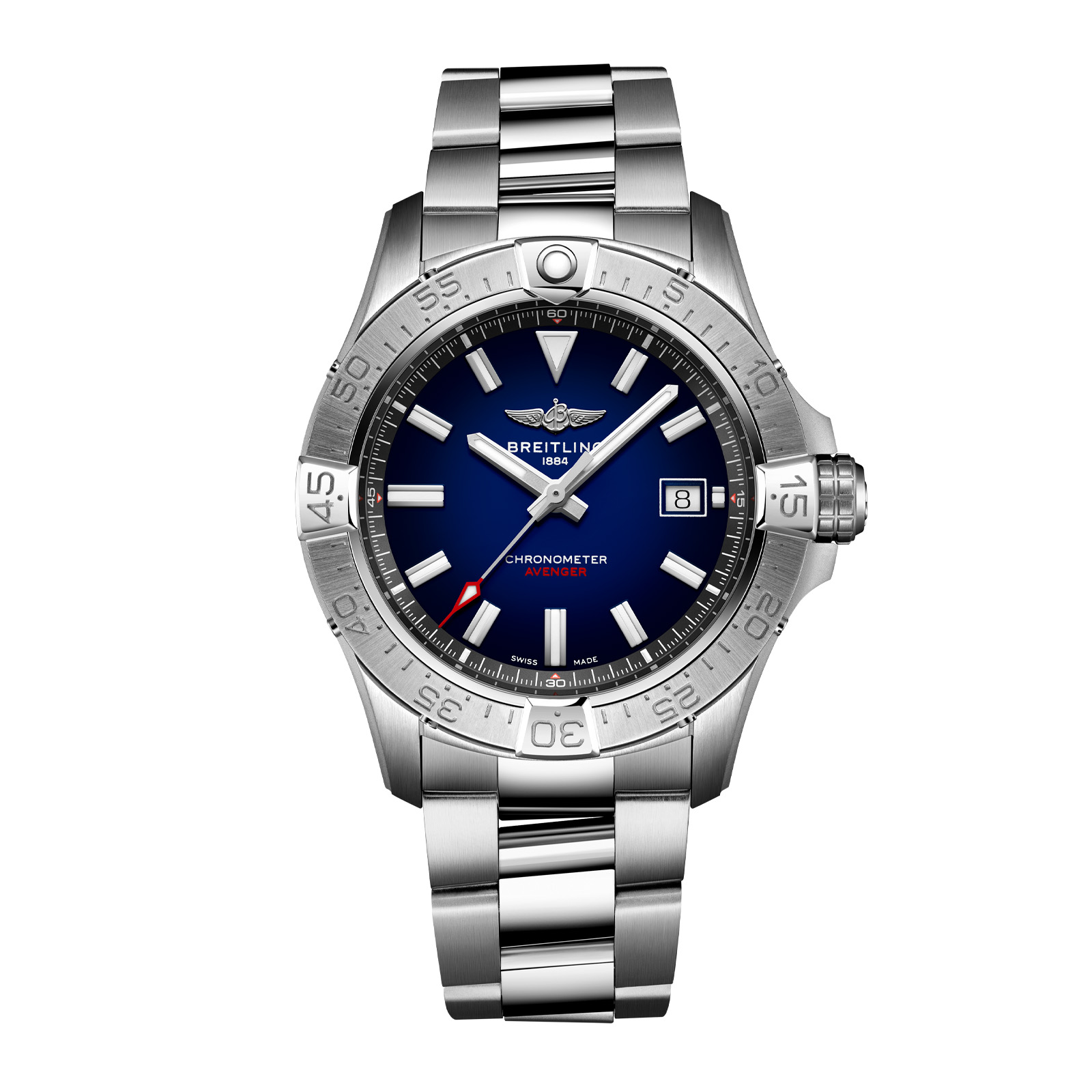 Avenger Automatic 42mm Mens Watch Blue Dial Stainless Steel Bracelet