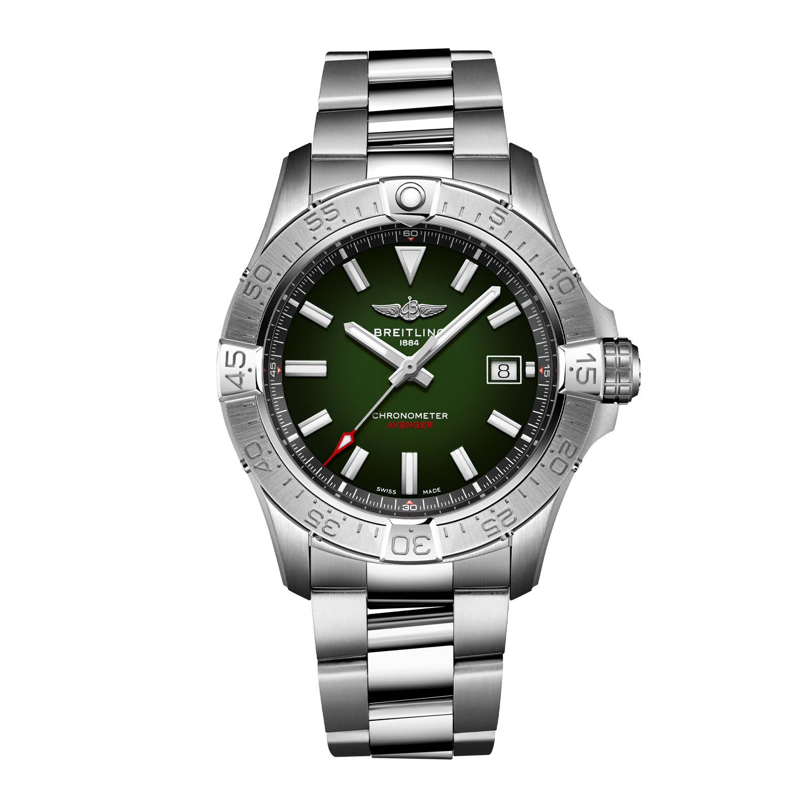 Breitling Avenger Automatic 42mm Mens Watch Green Dial Stainless Steel Bracelet Breitling Avenger Automatic 42mm Mens Watch Green Dial Stainless Steel Bracelet