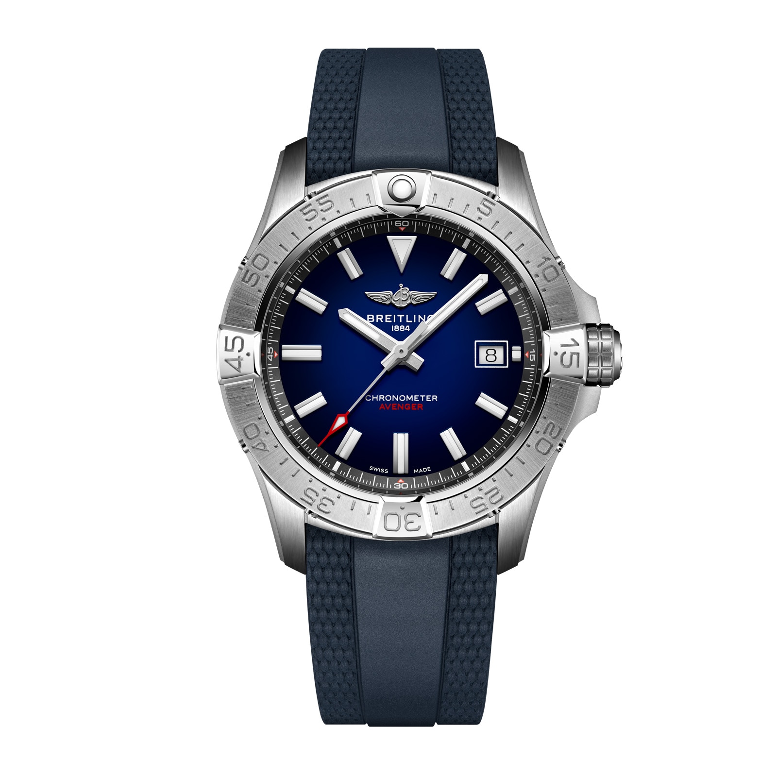 Breitling Avenger Automatic 42mm Mens Watch Blue Dial Rubber Strap Breitling Avenger Automatic 42mm Mens Watch Blue Dial Rubber Strap