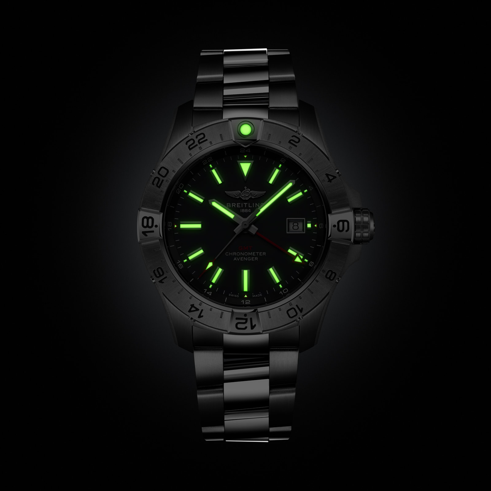 Breitling Avenger Automatic GMT Wings UK Edition 44mm Mens Watch Anthracite Dial Stainless Steel Bracelet Breitling Avenger Automatic GMT Wings UK Edition 44mm Mens Watch Anthracite Dial Stainless Steel Bracelet