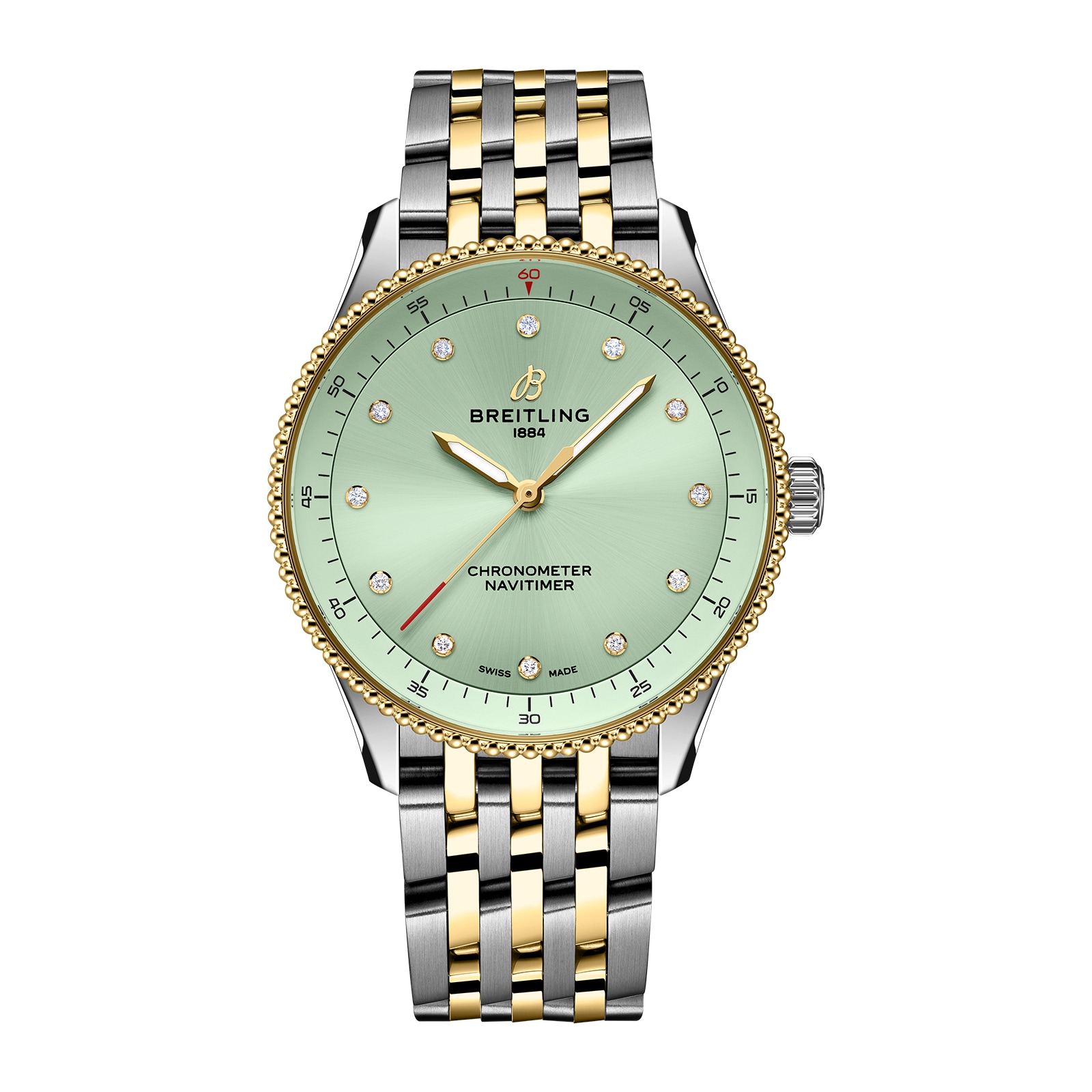 Breitling Navitimer 32mm Mint Green Dial Ladies Watch Exclusive to The Watches Of Switzerland Group