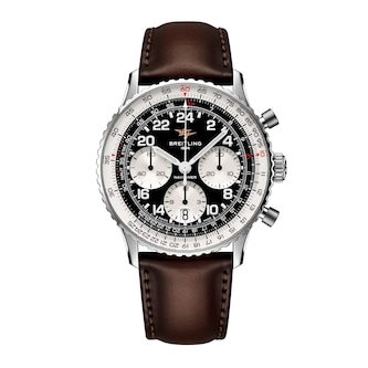 Breitling Navitimer B02 Chronograph Cosmonaute 41mm Mens Watch Black Dial Leather Strap Breitling Navitimer B02 Chronograph Cosmonaute 41mm Mens Watch Black Dial Leather Strap