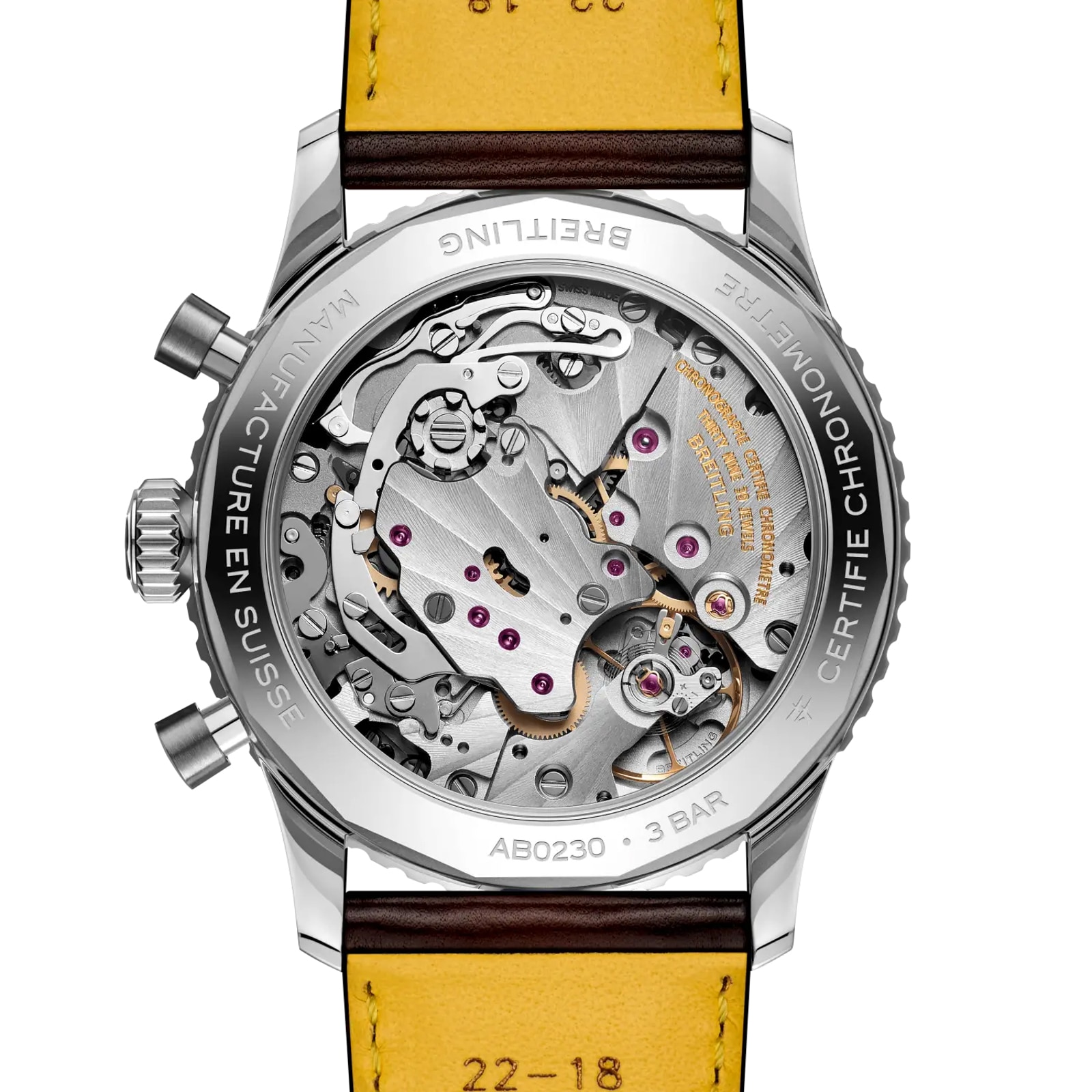 Breitling Navitimer B02 Chronograph Cosmonaute 41mm Mens Watch Black Dial Leather Strap Breitling Navitimer B02 Chronograph Cosmonaute 41mm Mens Watch Black Dial Leather Strap