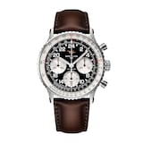 Breitling Navitimer B02 Chronograph Cosmonaute 41mm Mens Watch Black Dial Stainless Steel Bracelet